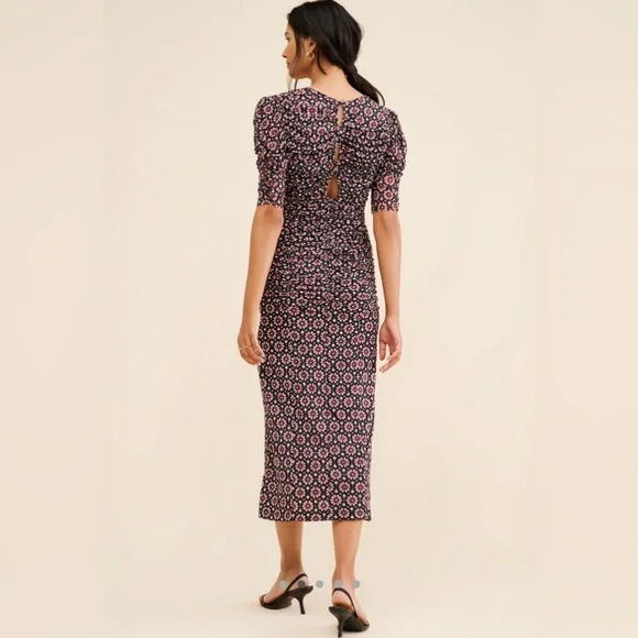 Free People Briella Ruched Midi Dress NWT - Picture 2 of 5